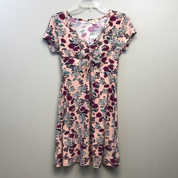 Ultra Flirt Dresses & Skirts - Ultra Flirt | Pink Floral Cap Sleeve Dress NWT